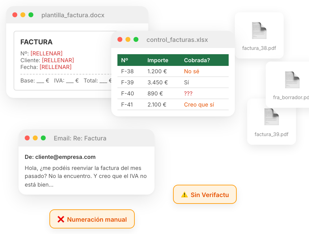 Caos: plantillas + Excel + correo